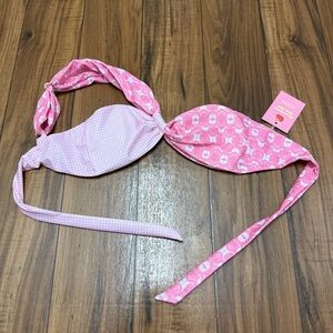 NEW Strawberry Milk Mob Pink Patterened Bikini Top Women's Small